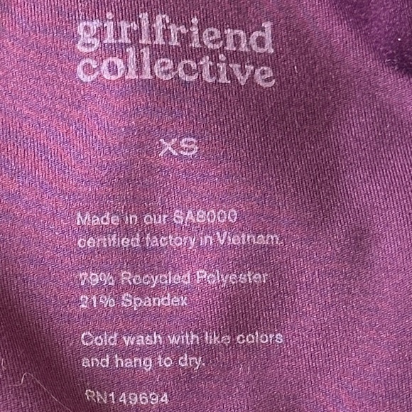 Girlfriend Collective Topanga Halter Crossback Bra in Plum Purple Women’s XS - Picture 5 of 6